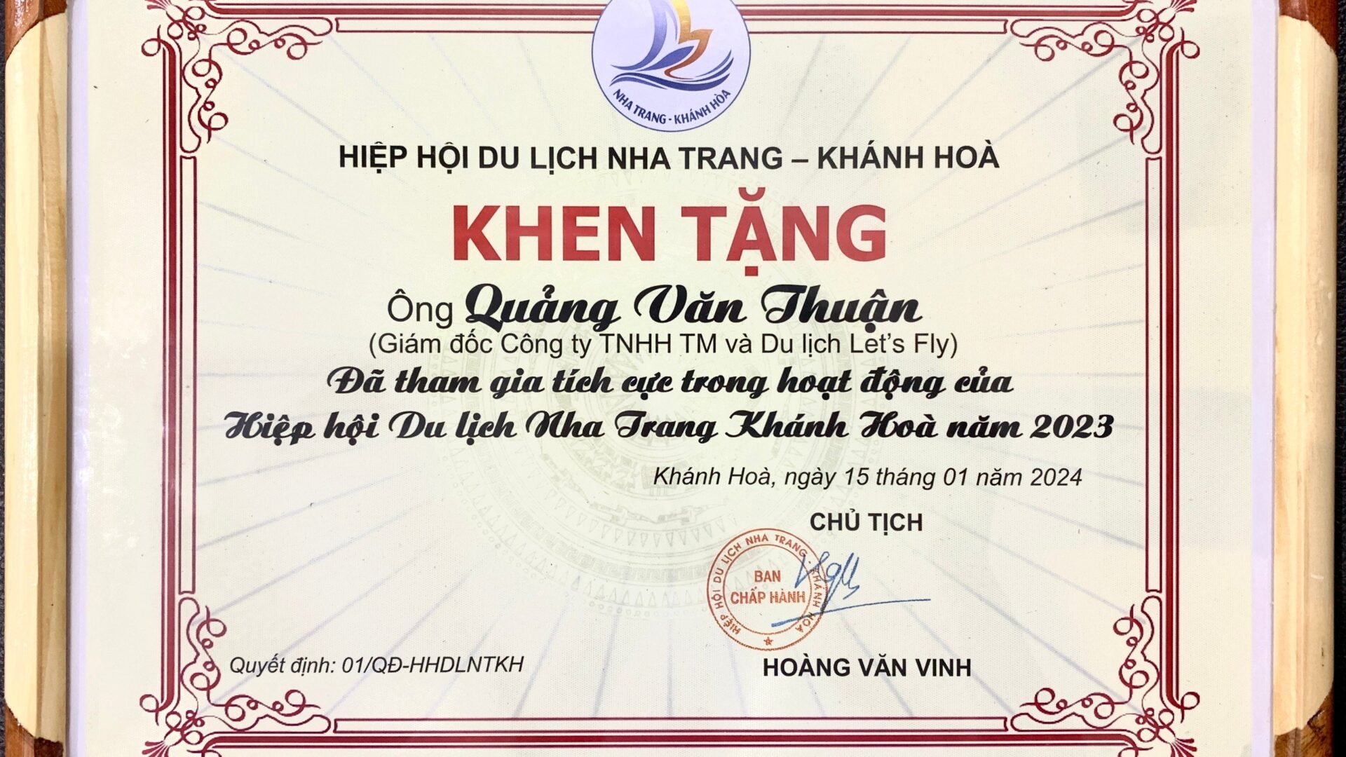 Giấy phép bằng khen